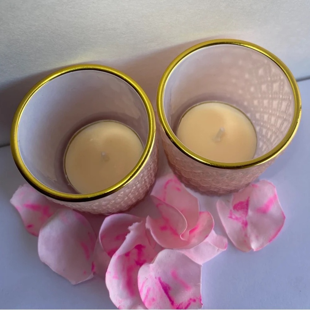 Pink Tea light Candle Holder Set